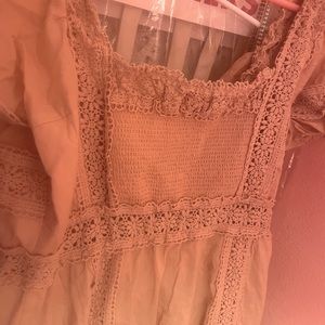 Boho mauve summer mini dress with ruffle trim sooooo cute